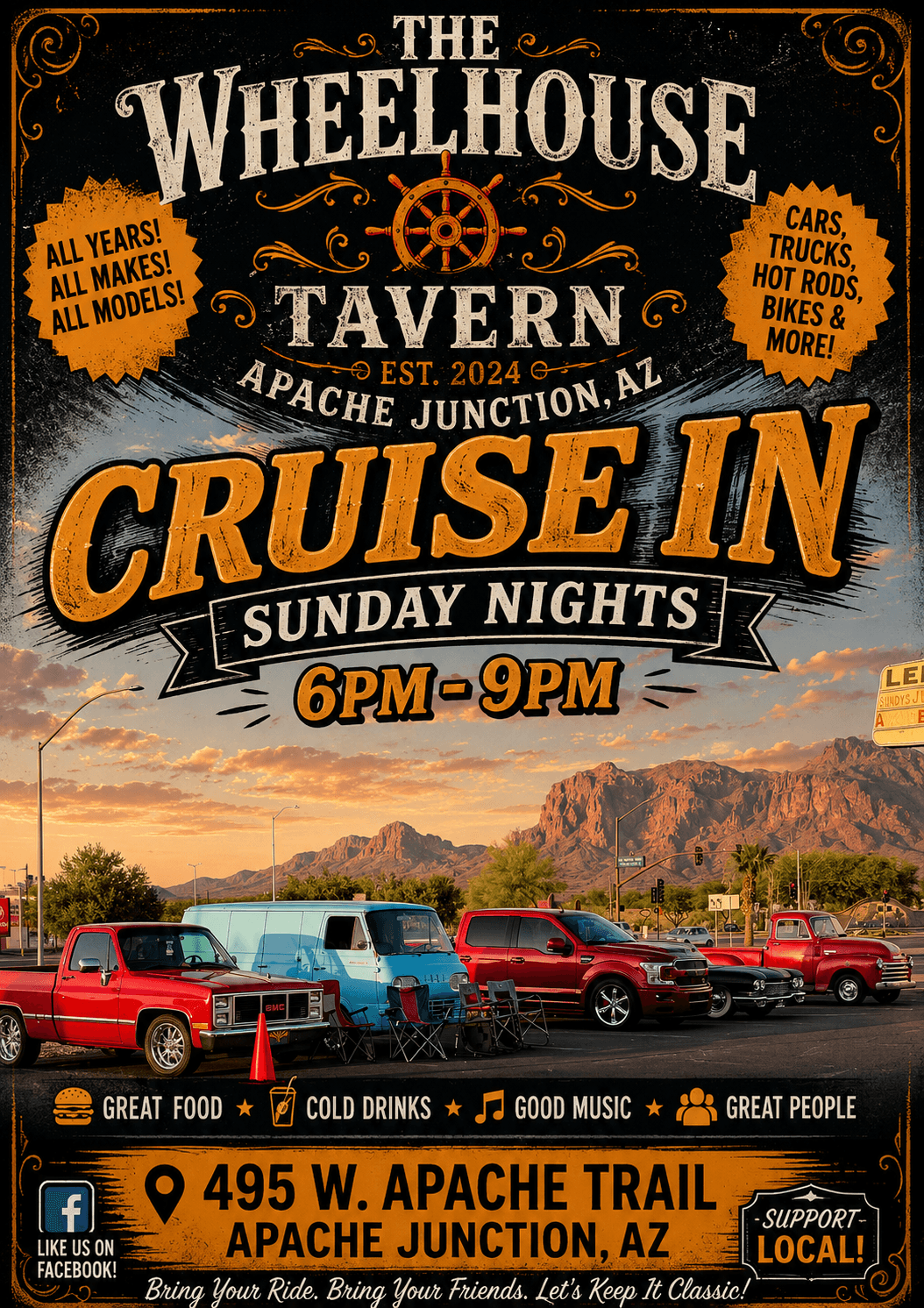Cruise In to The Wheelhouse Tavern