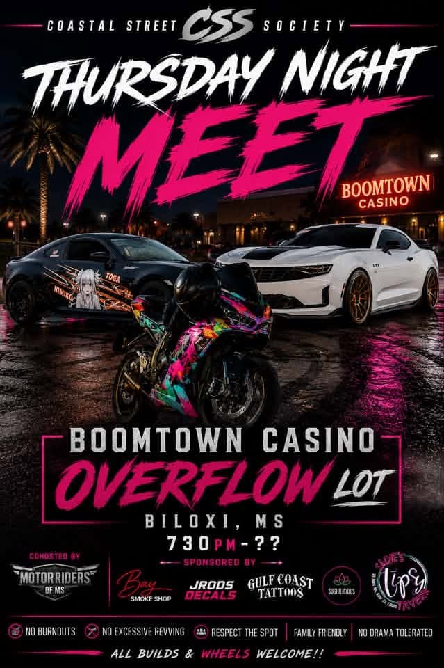 Coastal Street Society Thursday Night Meet at Boomtown Casino