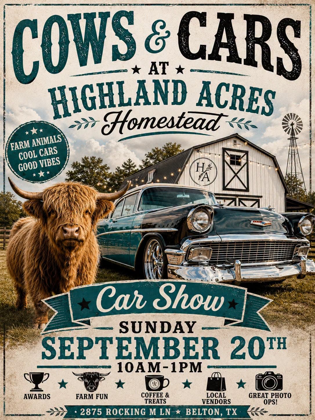 Cows & Cars at Highland Acres Homestead Car Show