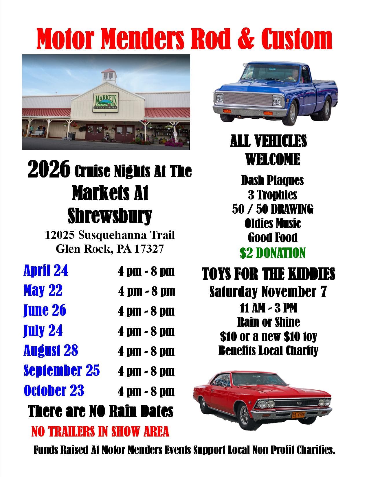 2026 Cruise Nights at the Markets at Shrewsbury