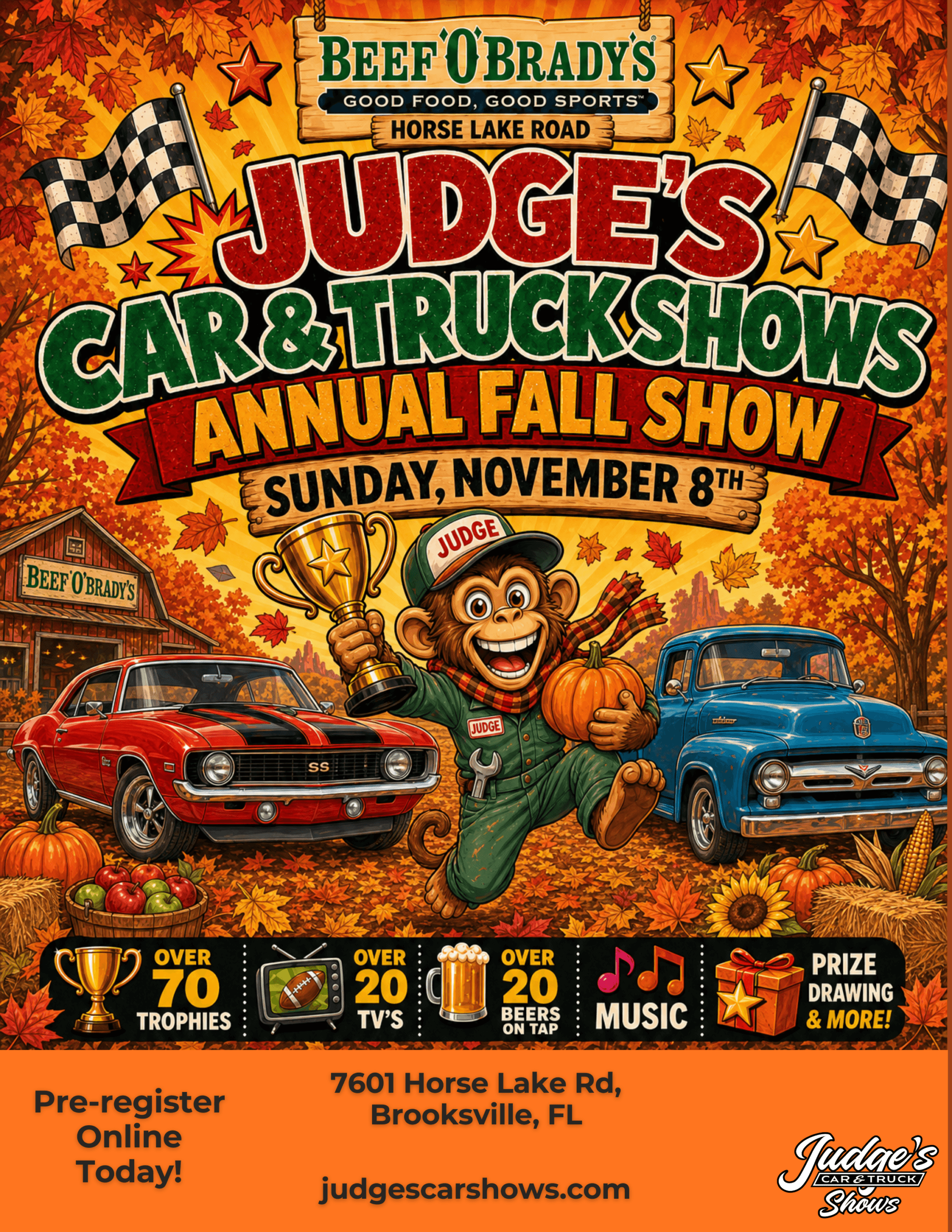 Beef ‘O’ Brady’s Fall Car, Truck & Jeep Show