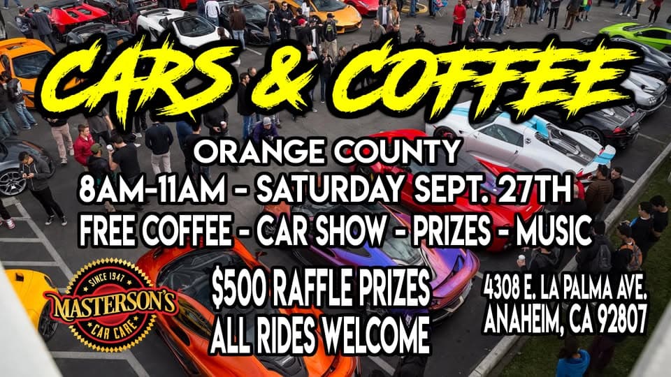 Cars & Coffee Orange County – Free Coffee & Donuts – $500 In Prizes