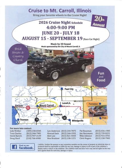 Cruise to Mt. Carroll, Illinois