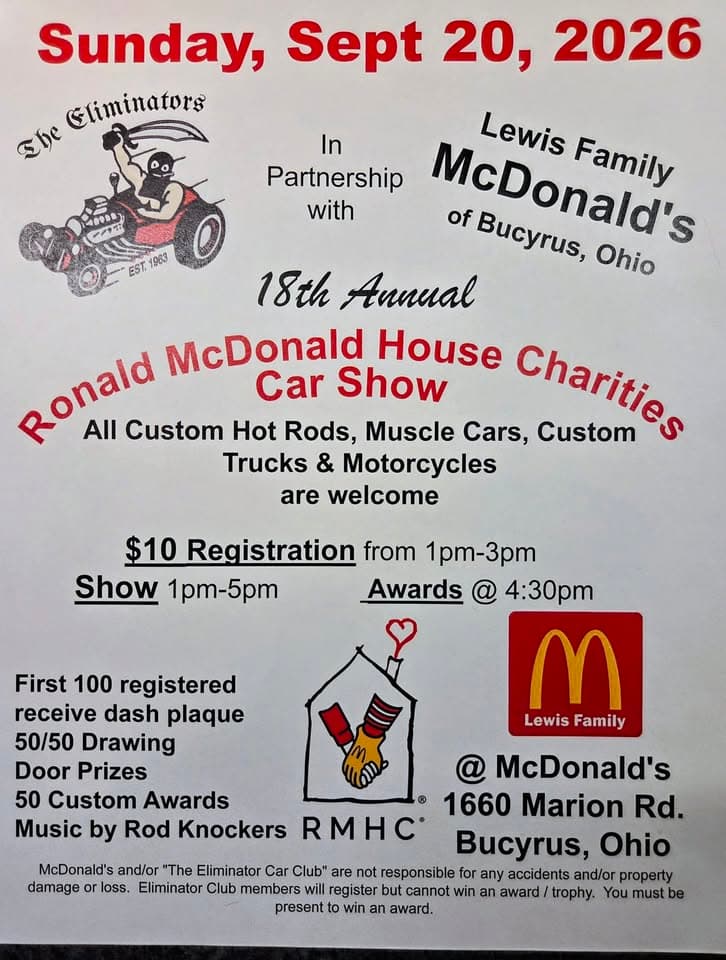 Eliminators Ronald McDonalds House Car Show