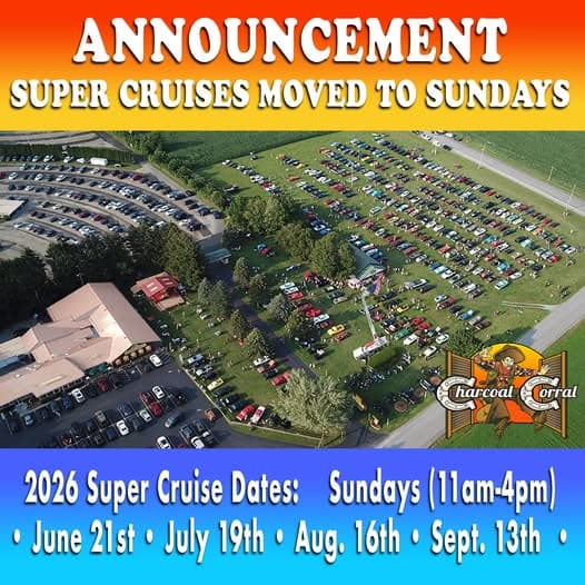 Cruisin at the Corral 2026 Super Cruise