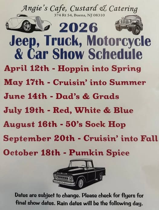 2026 Jeep, Truck, Motorcycle & Car Show Schedule