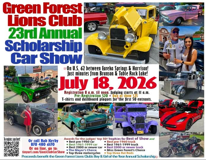 Green Forest Lions Club 23rd Annual Scholarship Car Show
