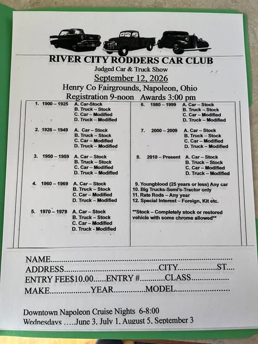 River City Rodders Car Club Judged Car & Truck Show