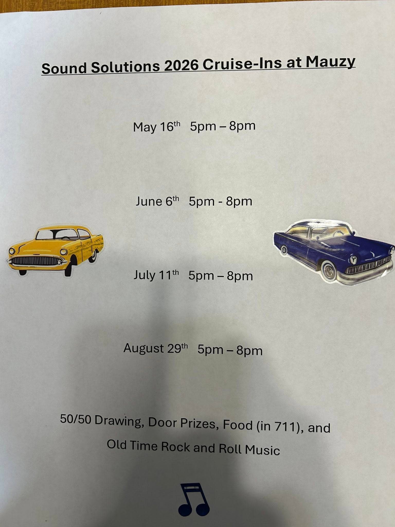 Sound Solutions 2026 Cruise-Ins at Mauzy