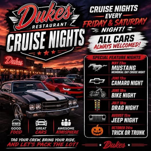 Dukes Restaurant Cruise Nights