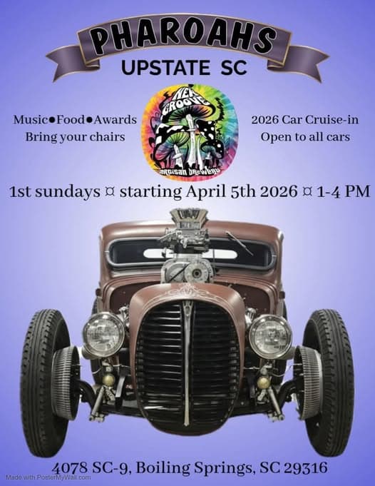 Pharoahs Upstate SC 2026 Car Cruise-In
