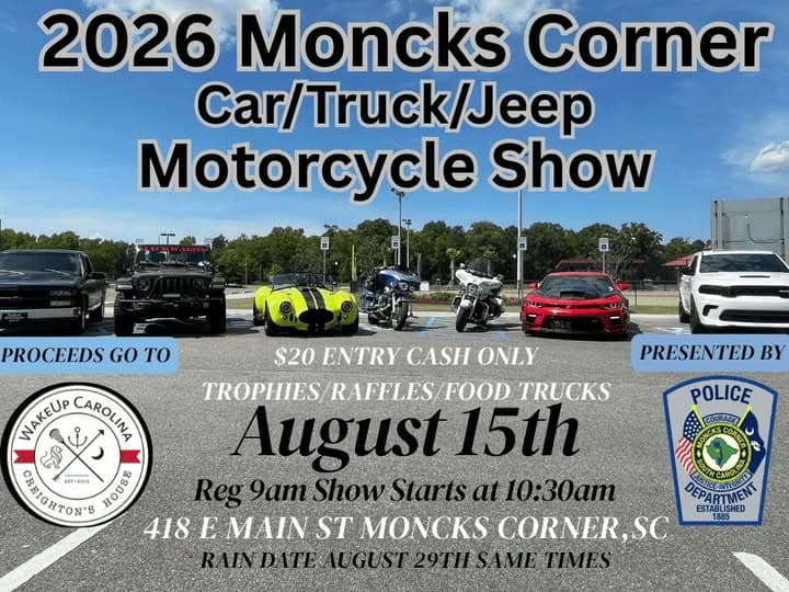 2026 Moncks Corner Car/Truck/Jeep Motorcycle Show