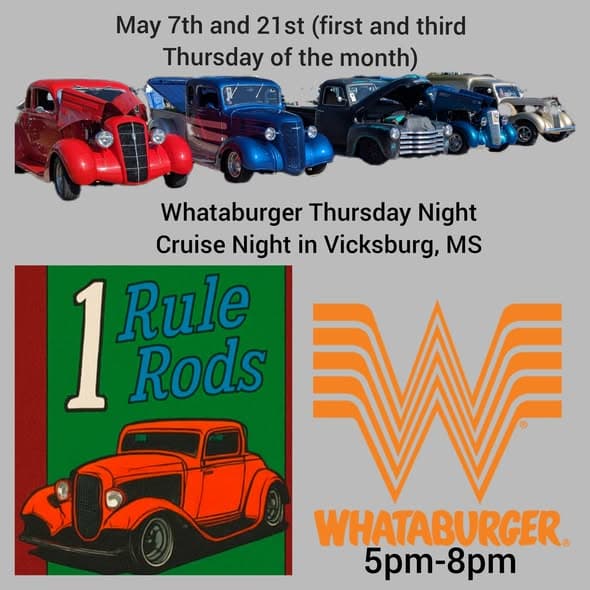 Whataburger Thursday Night Cruise Night in Vicksburg, MS