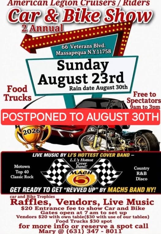 American Legion Cruisers / Riders 2nd Annual Car & Bike Show