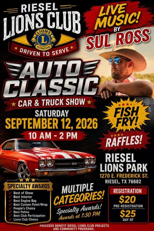 Riesel Lions Club Auto Classic Car & Truck Show