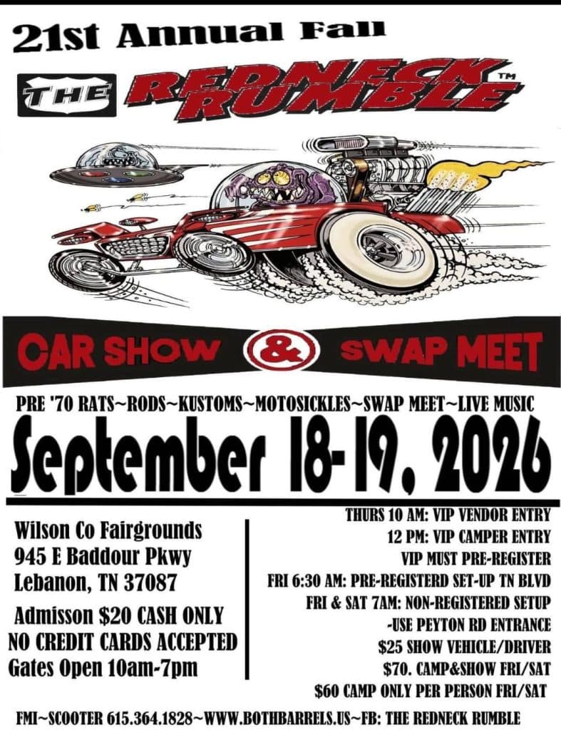 21st Annual Fall The Redneck Rumble Car Show & Swap Meet