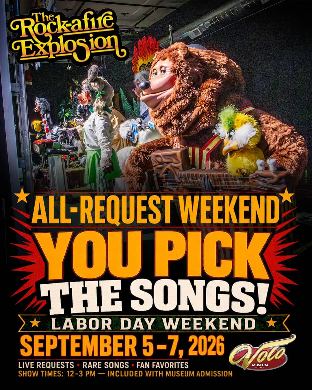 Rock-afire All Request Weekend 9/5/26 - 9/7/26