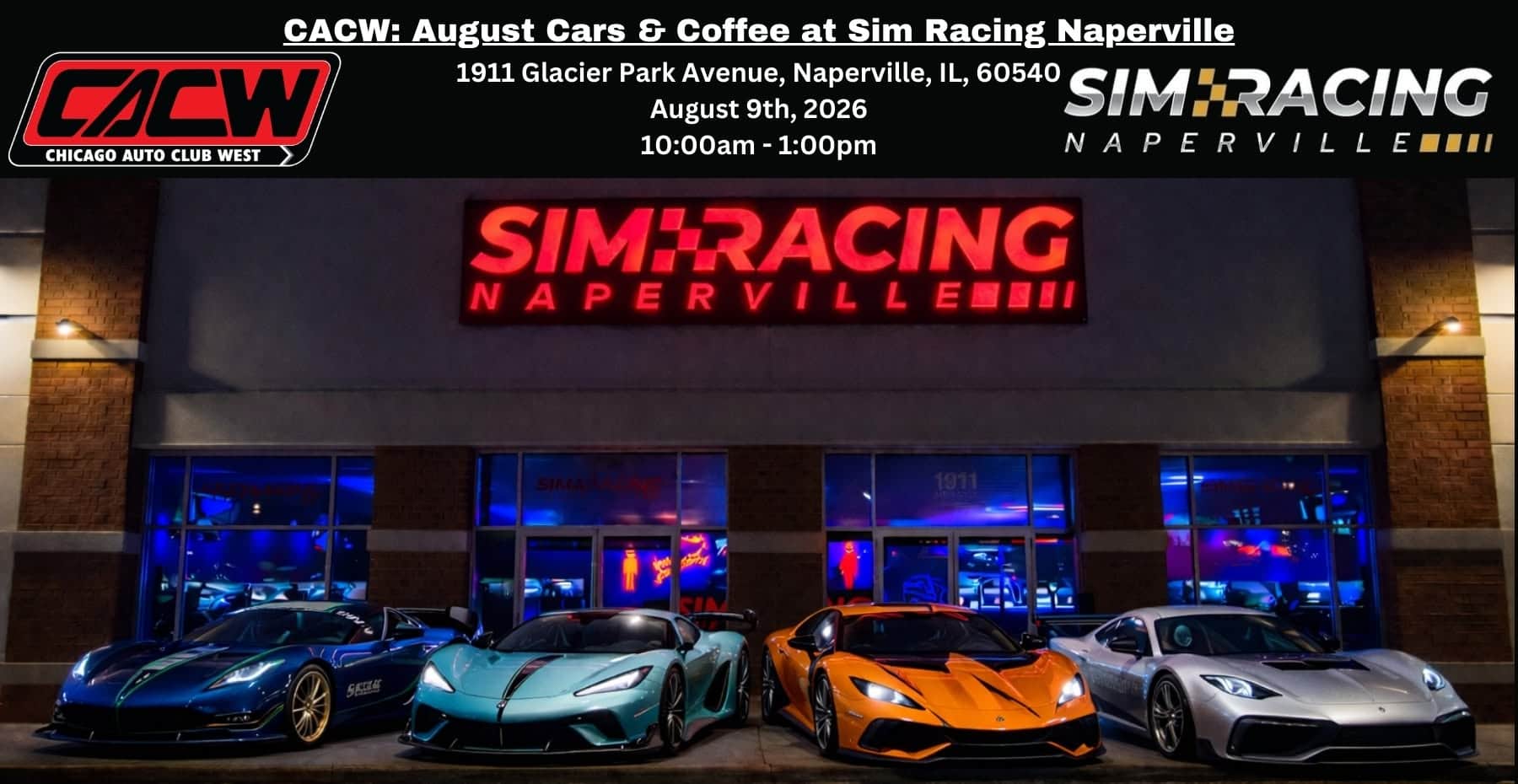 CACW: August Cars & Coffee at Sim Racing Naperville