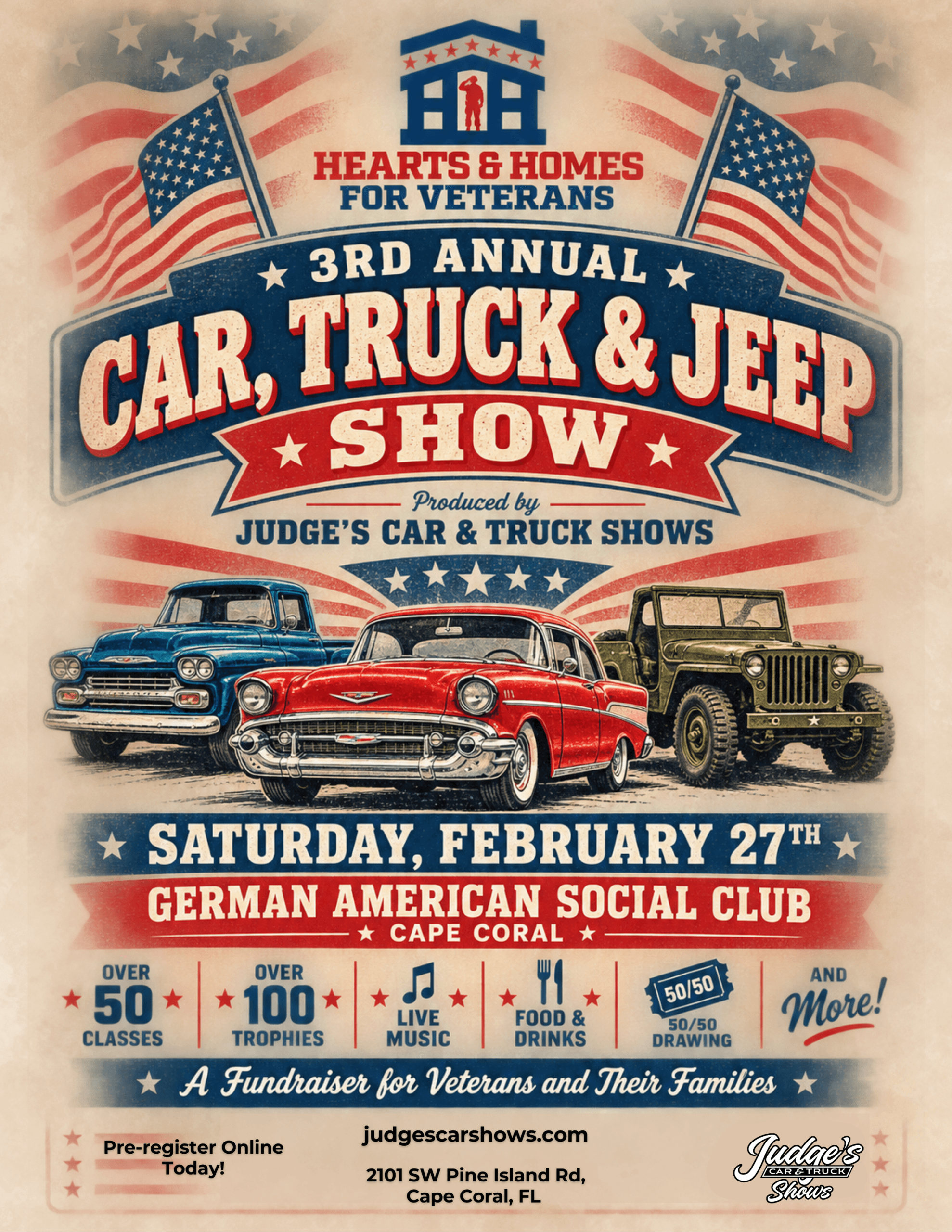 3rd Annual Hearts & Homes for Veterans Car Show