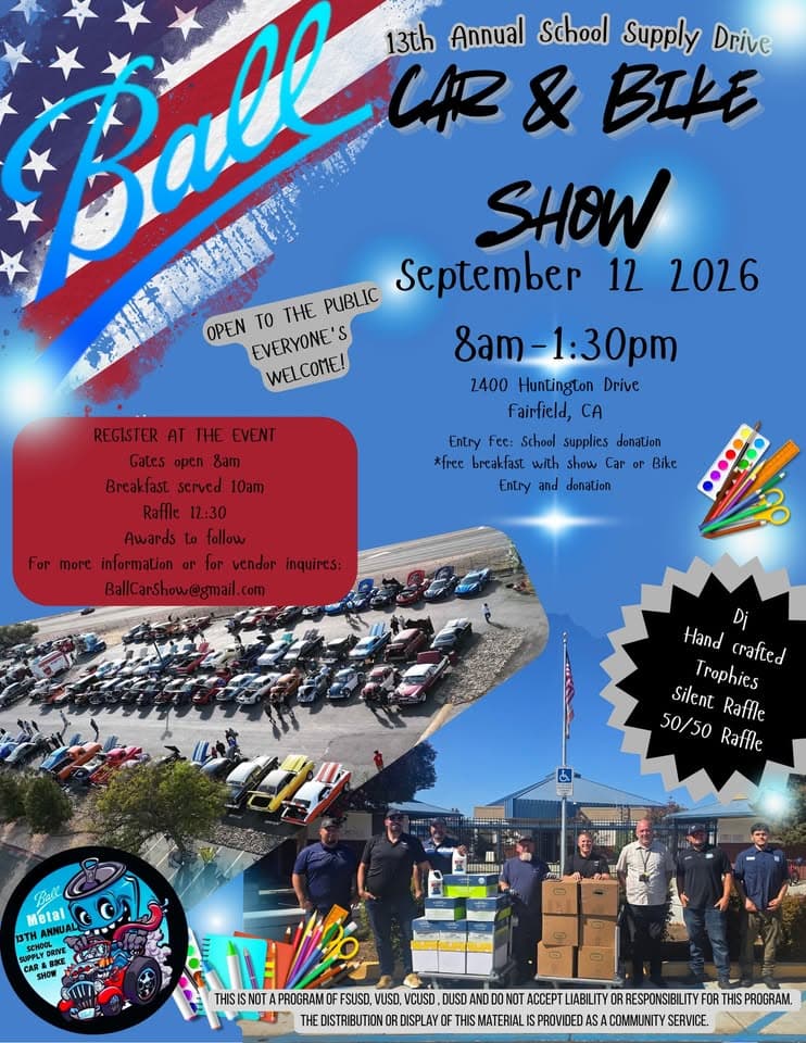 The 12th Annual Ball Metal Car & Bike Show & School Supply Drive