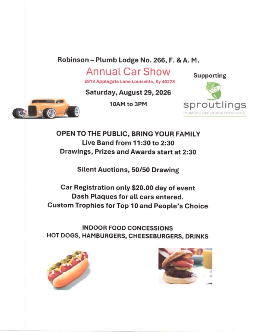Robinson – Plumb Lodge No. 266 Annual Car Show