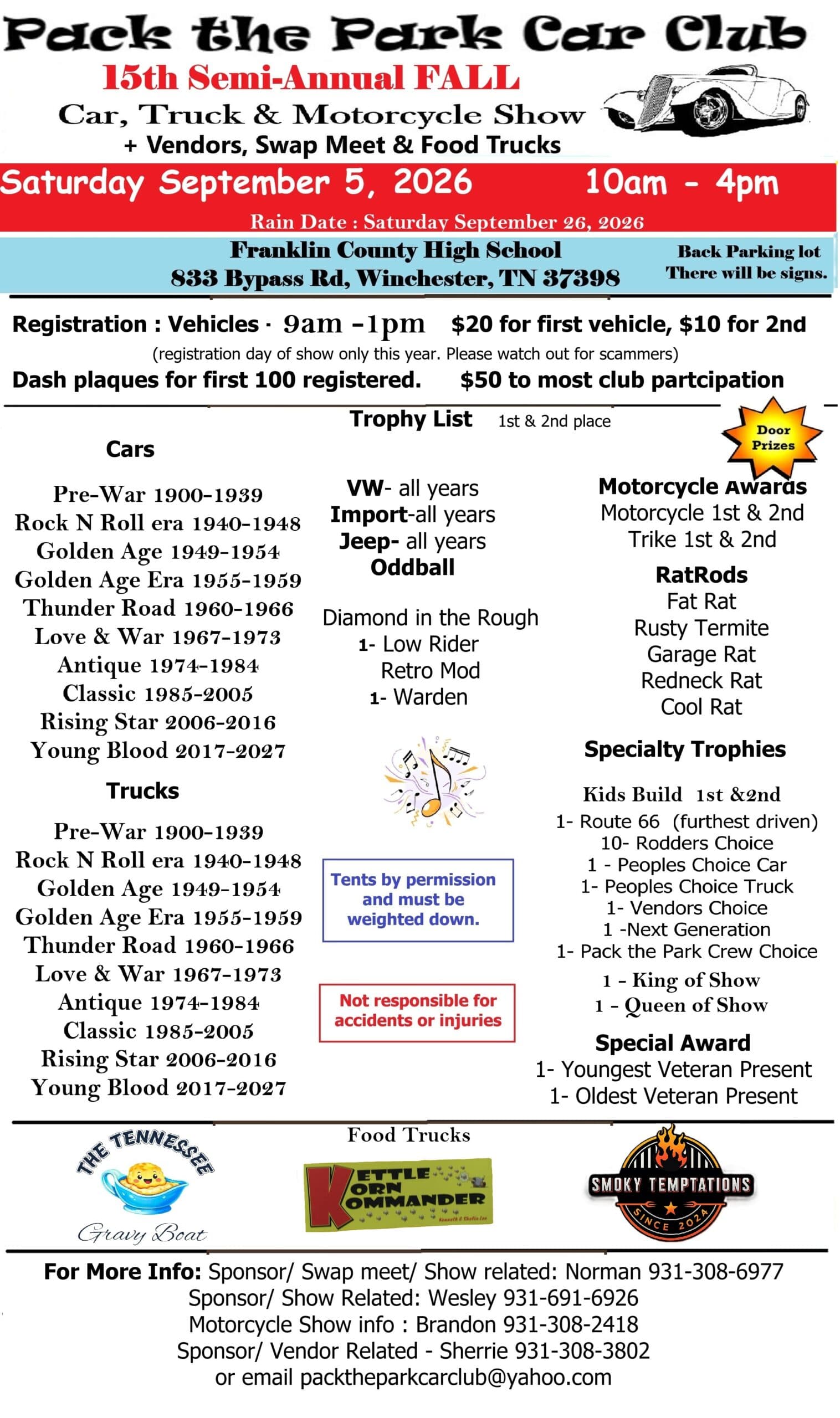 Pack the Park Car, Truck & Motorcycle Show
