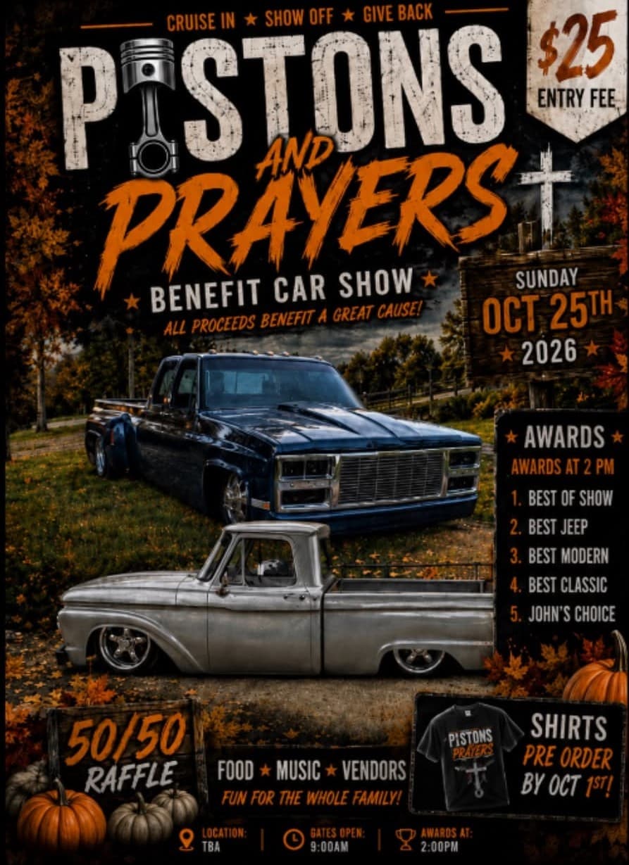Pistons And Prayers Benefit Car Show