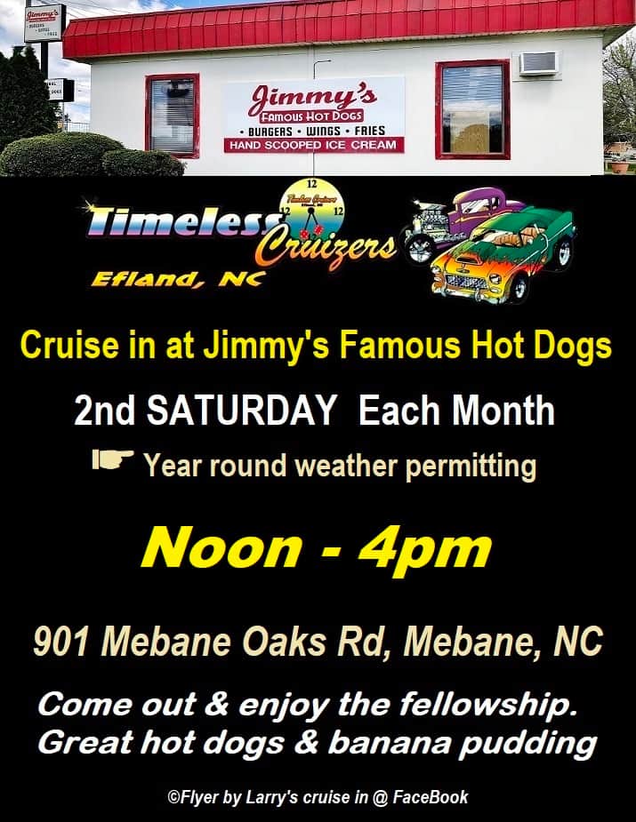 Jimmy’s Famous Hot Dogs Monthly Cruise-In