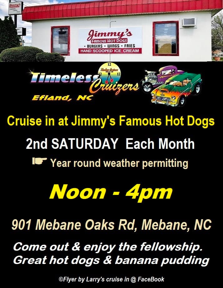 Jimmy’s Famous Hot Dogs Monthly Cruise-In