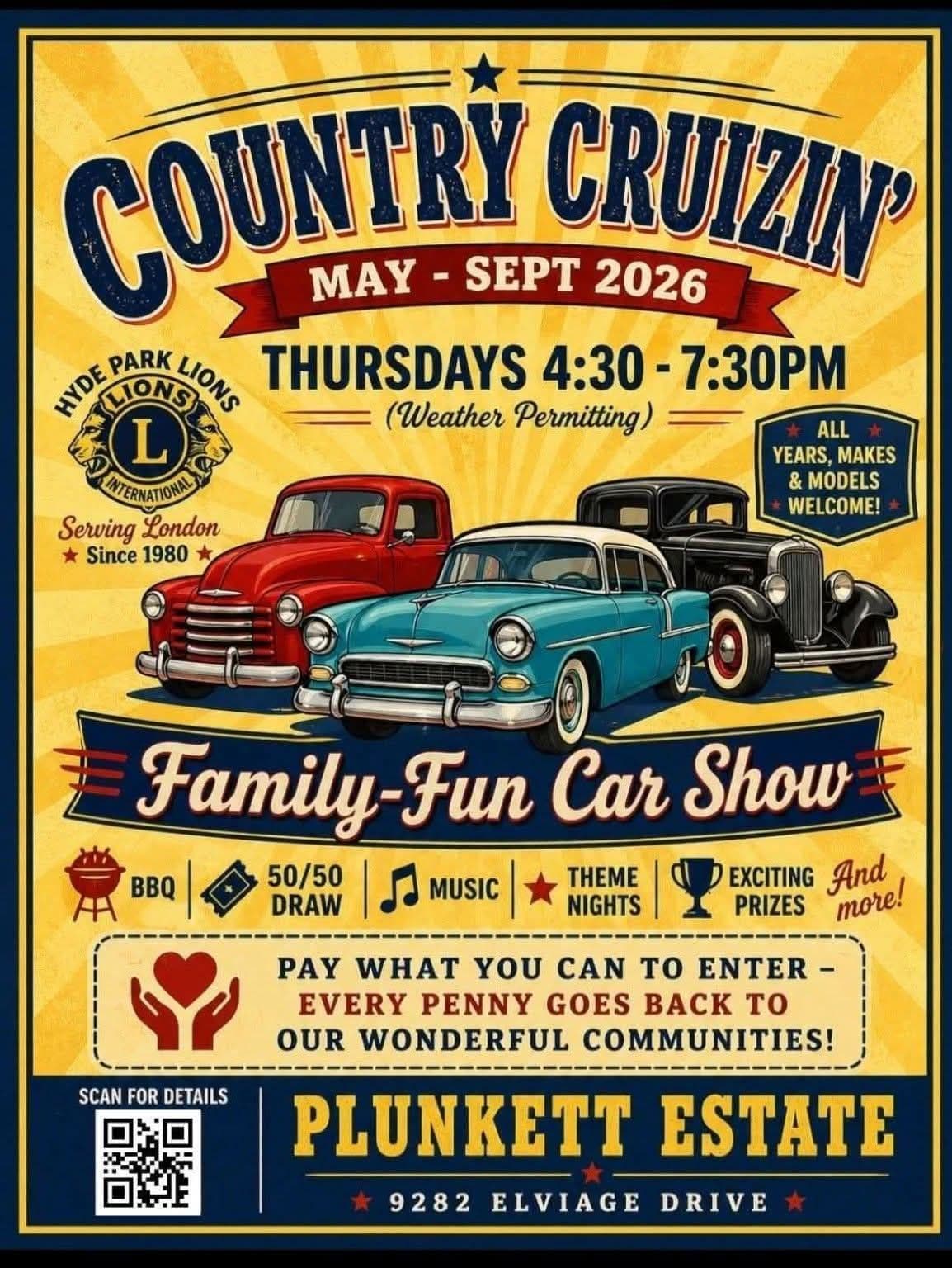 Rhode Park Lions Country Cruizin Family-Fun Car Show