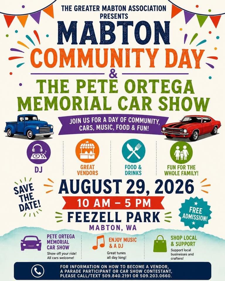 The Greater Mabton Association Mabton Community Day & The Pete Ortega Memorial Car Show