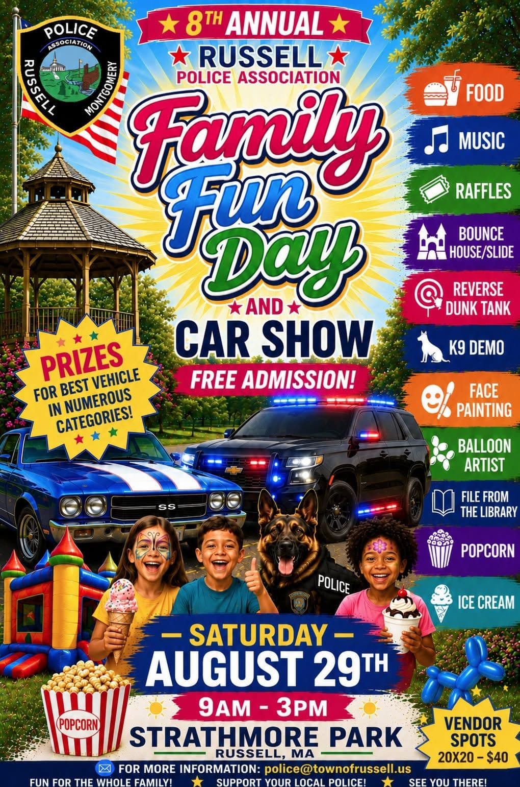 Russell Police Association 8th Annual Family Fun Day and Car Show