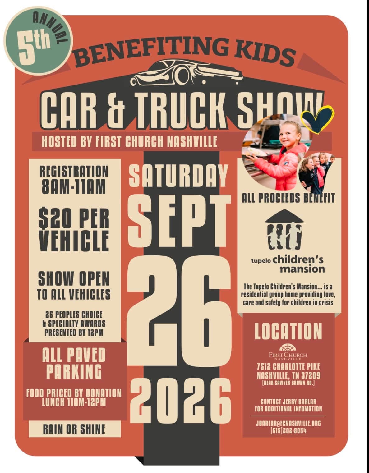 5th Annual Car & Truck Show Benefiting Kids