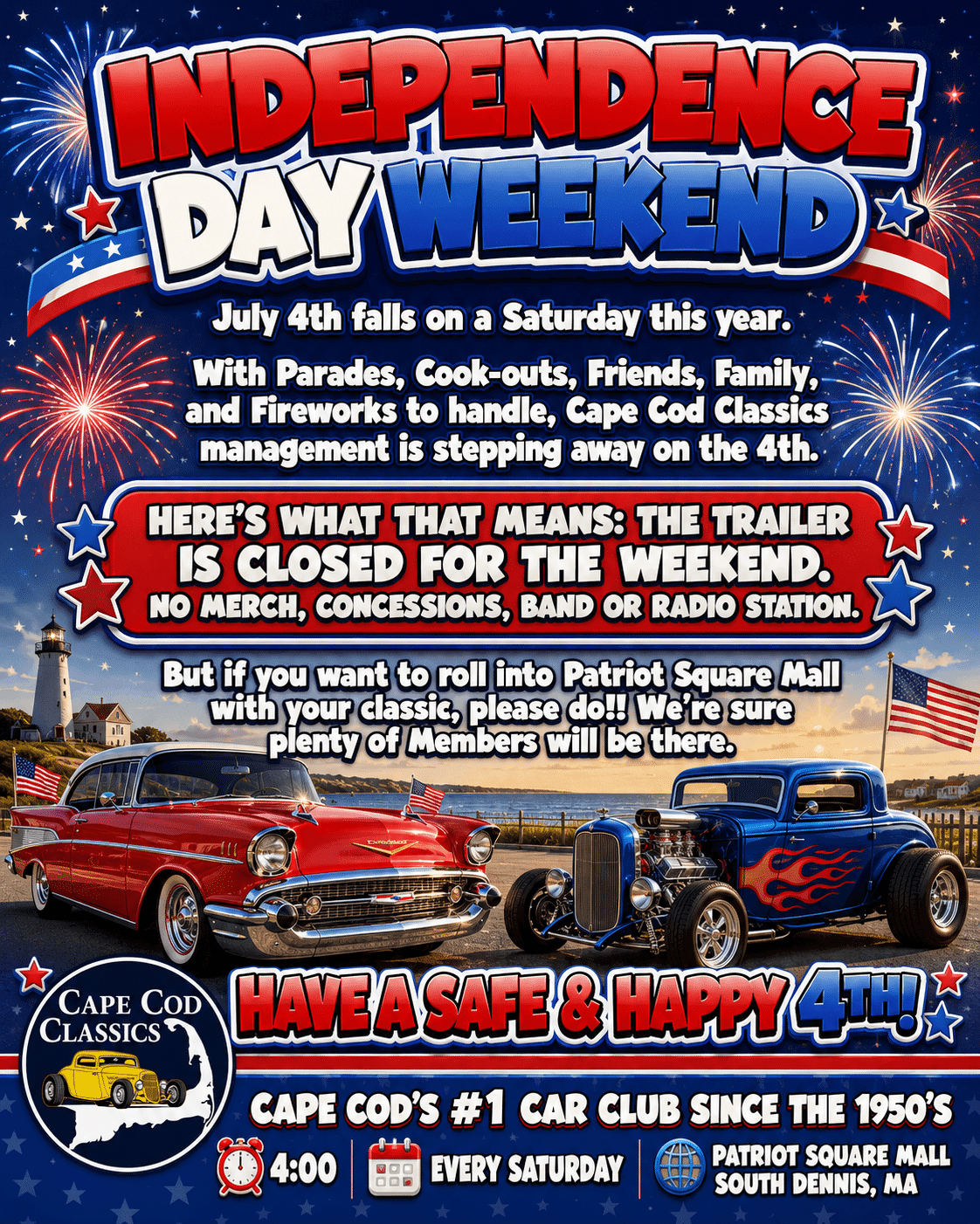 No Show at Patriot Square, Enjoy the 4th!