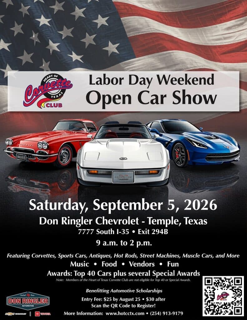 Corvette Club Labor Day Weekend Open Car Show