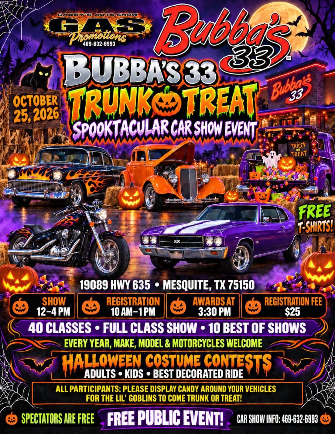 Bubba's 33 Trunk or Treat Spooktacular Car Show
