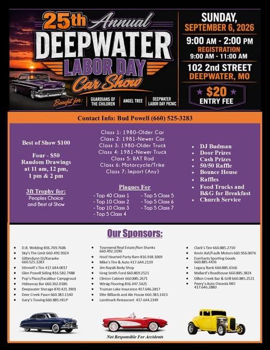 Deepwater Labor Day 25th Annual Car Show