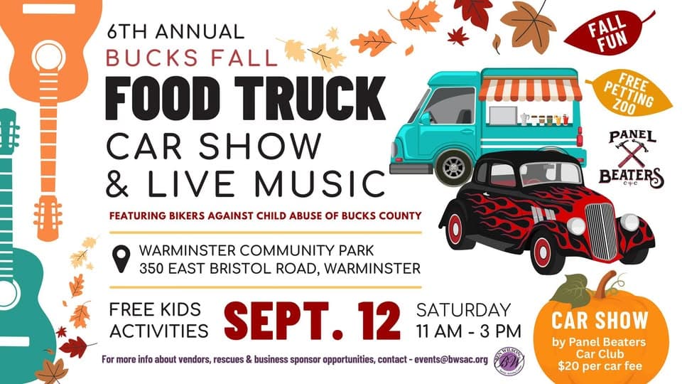 6th Annual Bucks Fall Food Truck Fest , Car Show & Live Music