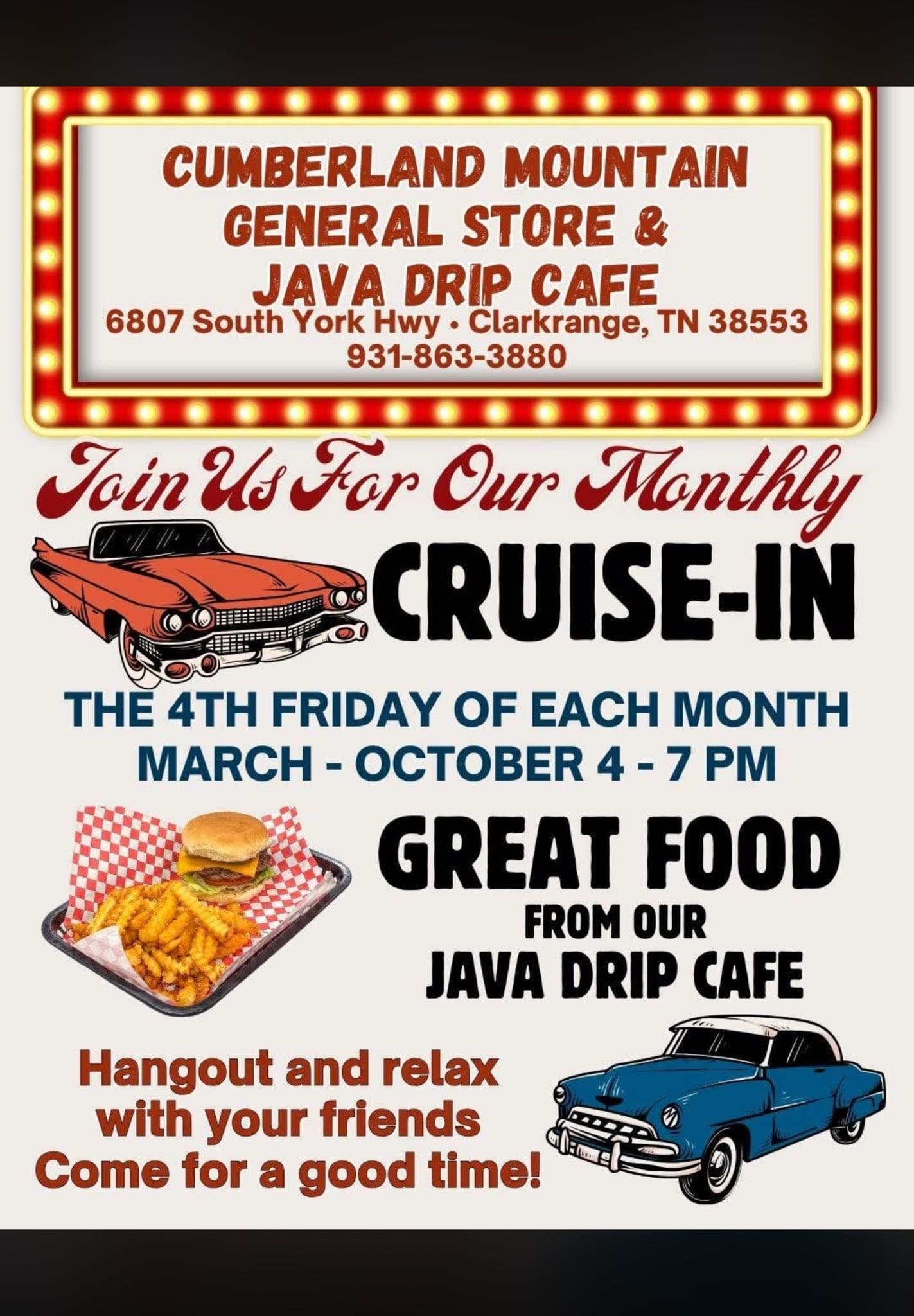 Cumberland Mountain General Store & Java Drip Cafe Cruise-In
