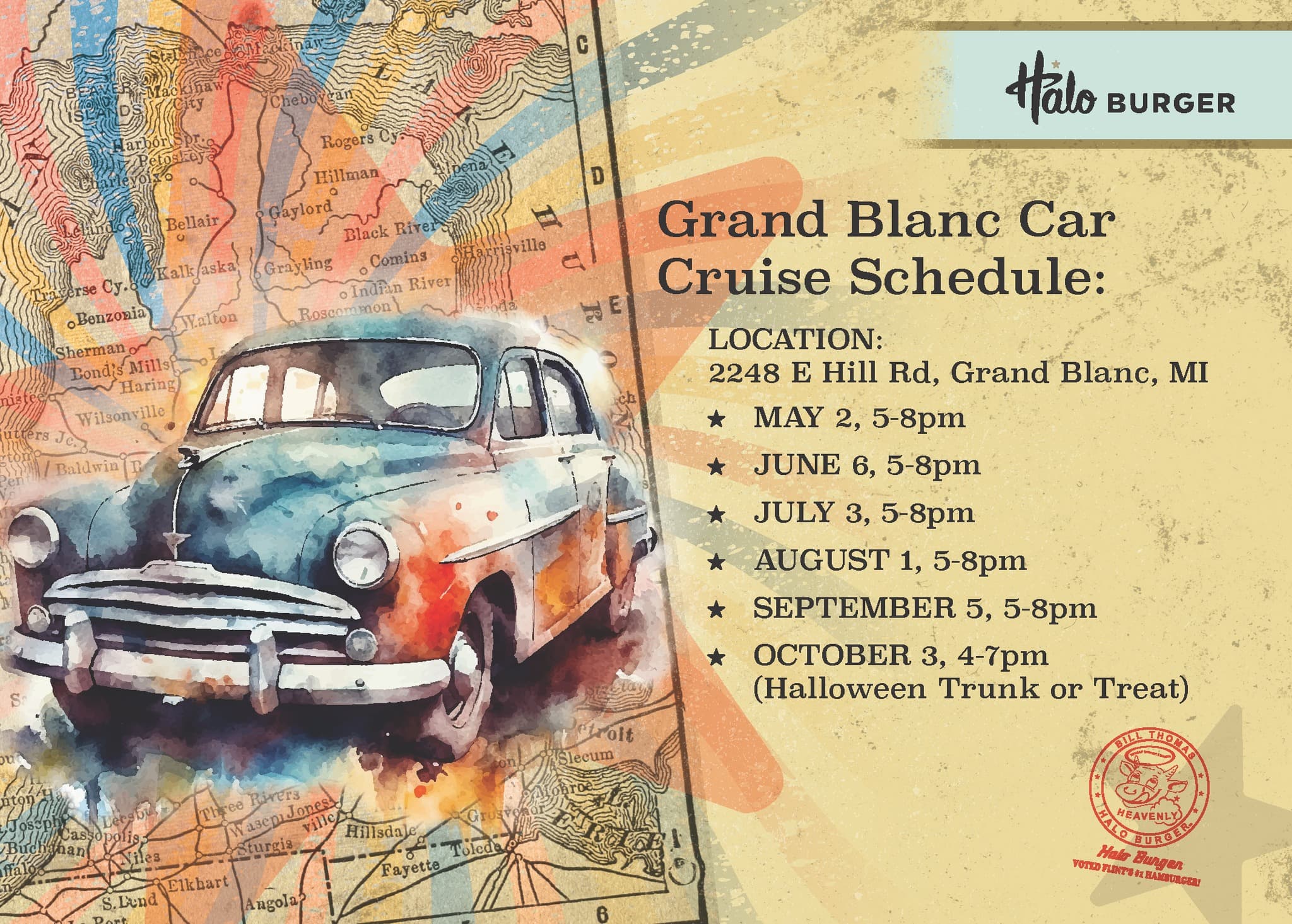 Halo Burger Grand Blanc Car Cruise Schedule