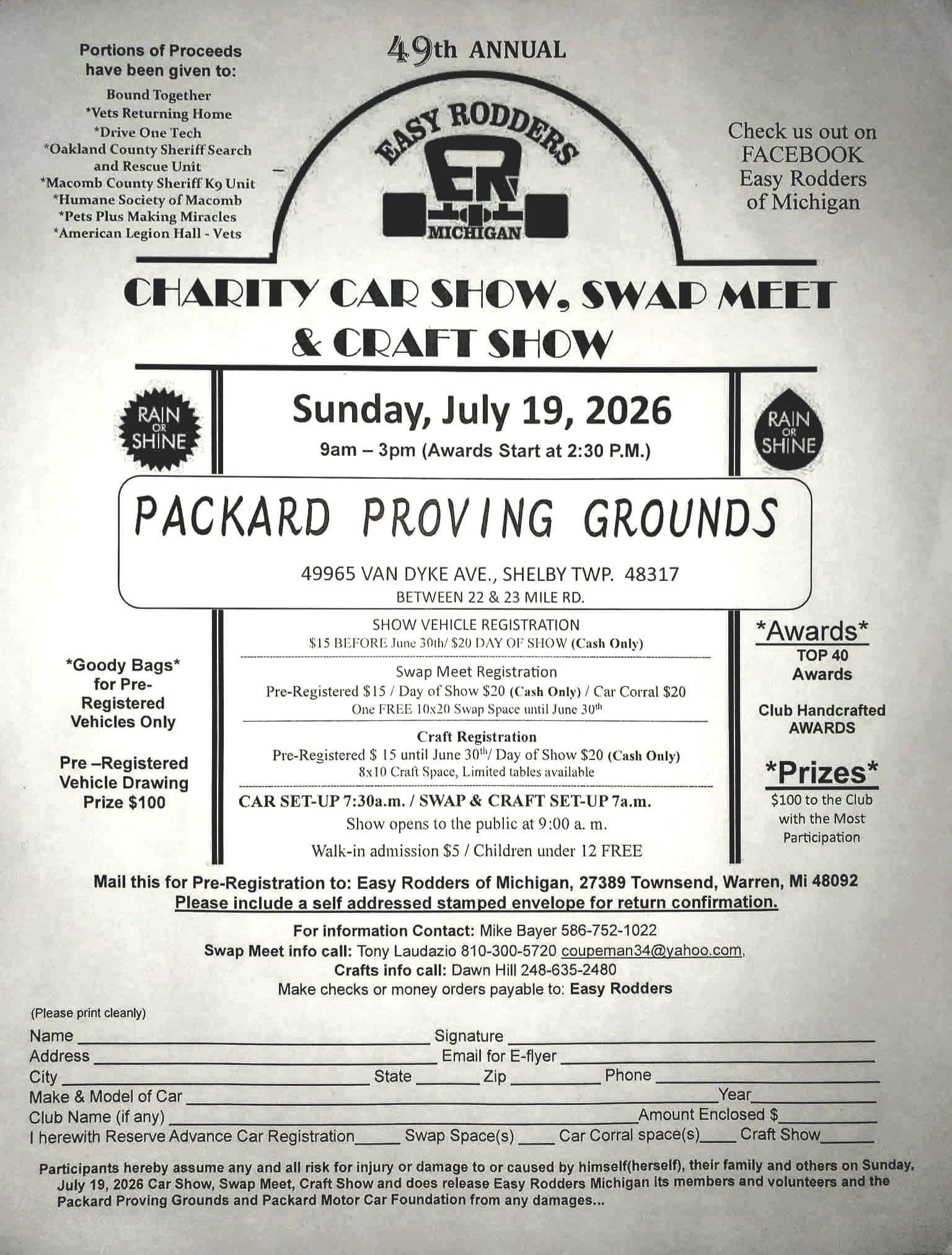 Charity Car Show, Swap Meet & Craft Show