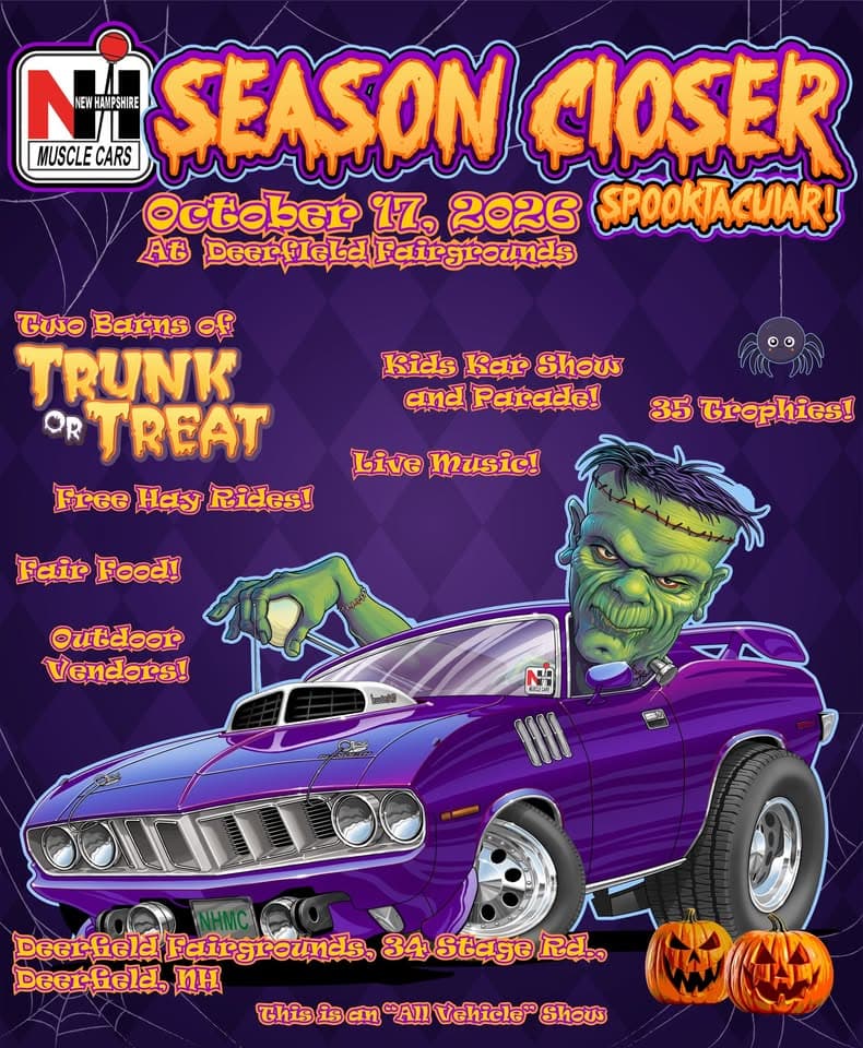 NH Muscle Cars Season Closer Spooktacular Car Show at Deerfield Fairgrounds