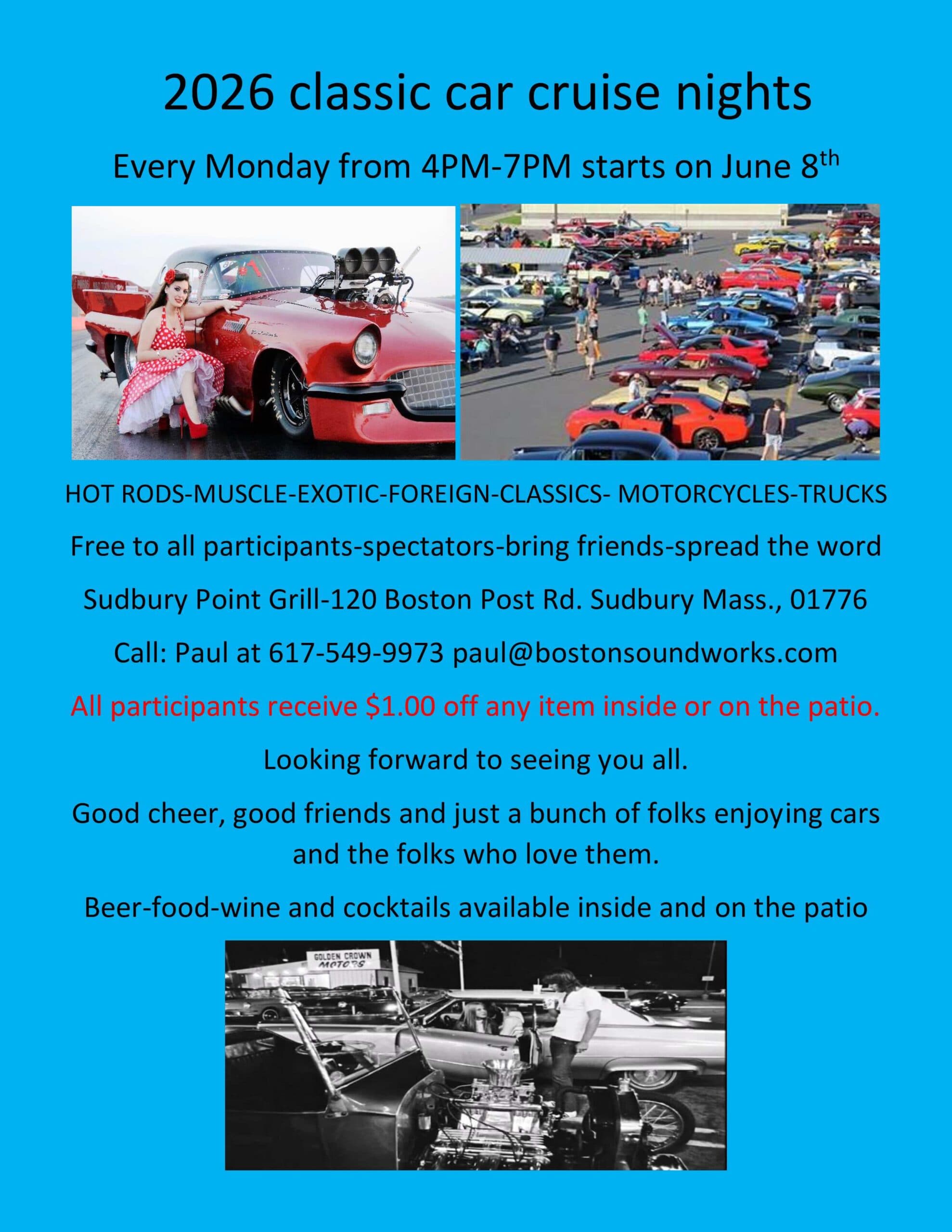 Classic car cruise-in Sudbury, Mass.