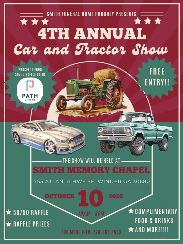 4th Annual Car and Tractor Show – Smith Funeral Home