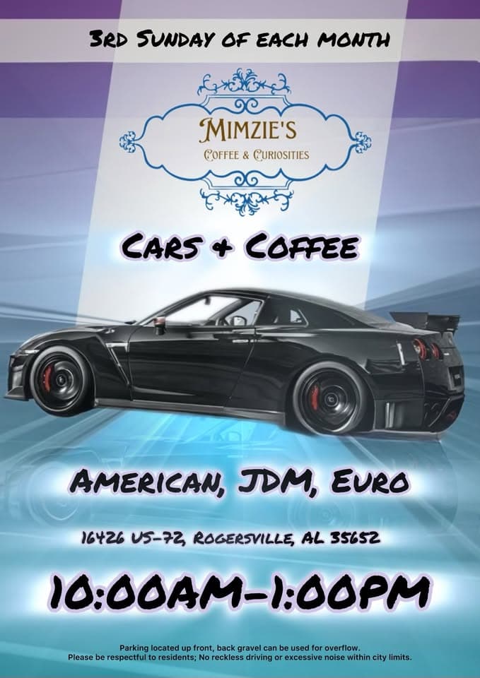 Mimzie’s Coffee & Curiosities Cars + Coffee