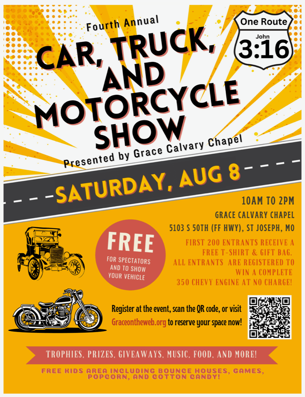 CAR, TRUCK, MOTORCYCLE SHOW presented by Grace Calvary Chapel