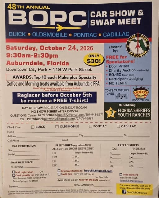 48th Annual BOPC Car Show & Swap Meet