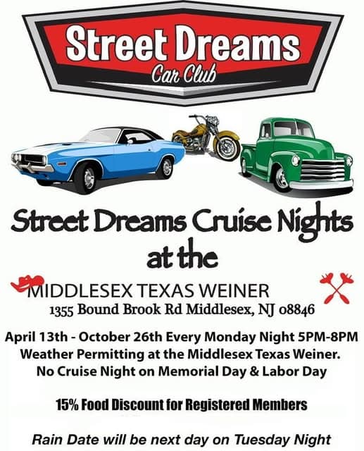 Street Dreams Cruise Nights at the Middlesex Texas Weiner