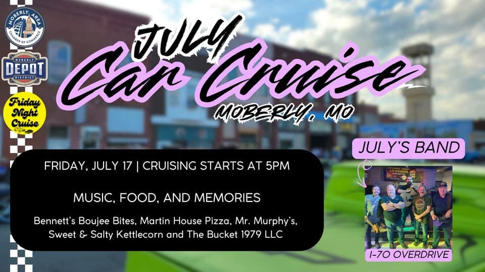 July’s Friday Night Car Cruise & Concert Featuring I-70 Overdrive