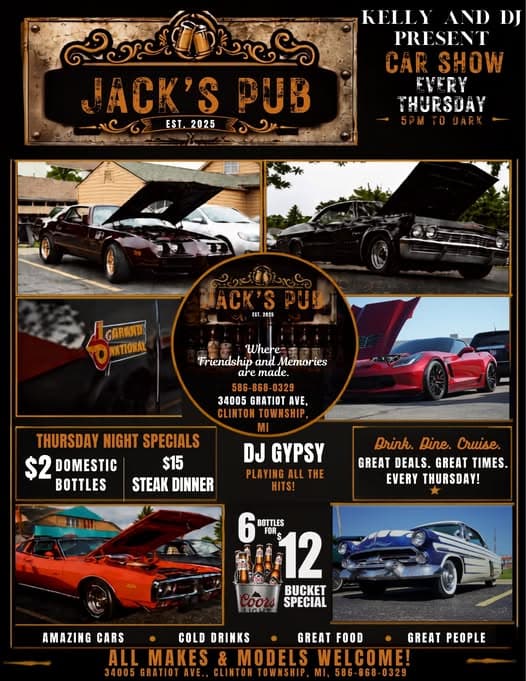 Kelly and DJ Present Car Show at Jack’s Pub